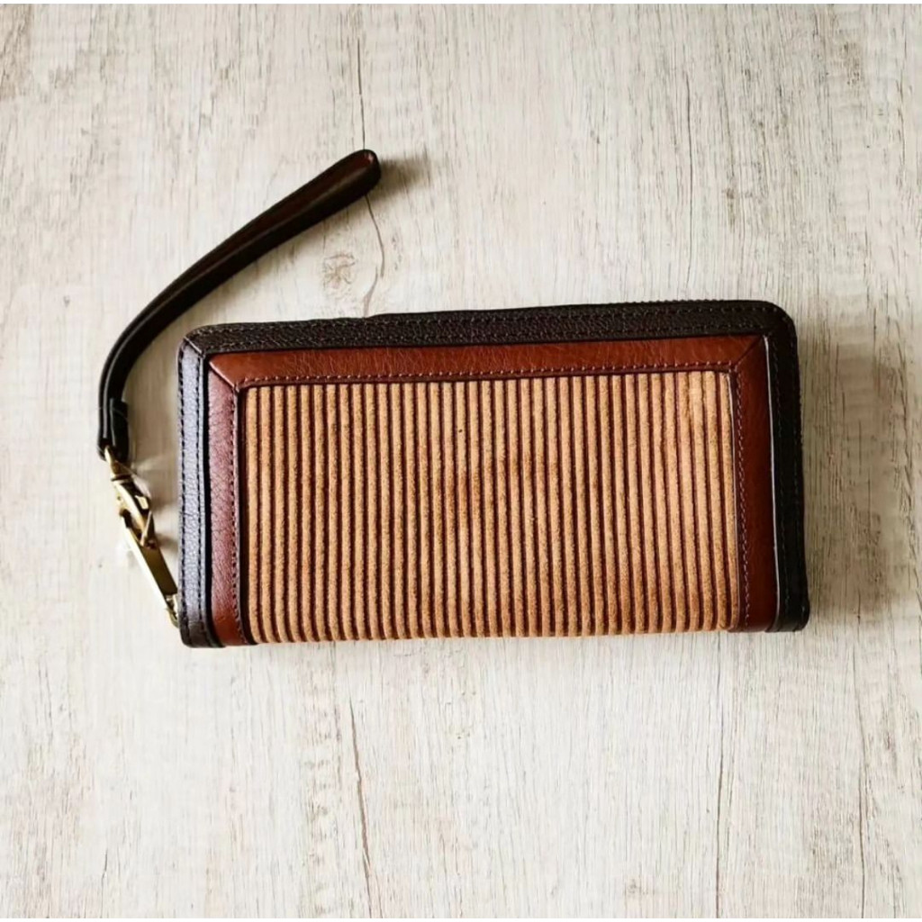 Fossil Logan Zip Brown Multi