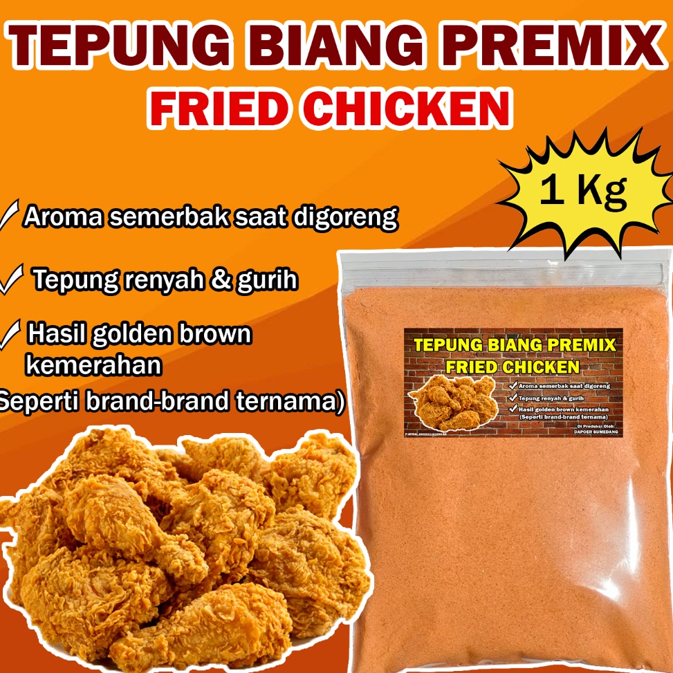 

TEPUNG BIANG FRIED CHICKEN/BUMBU INTI PREMIX AYAM GORENG/MARINASI 1KG 87