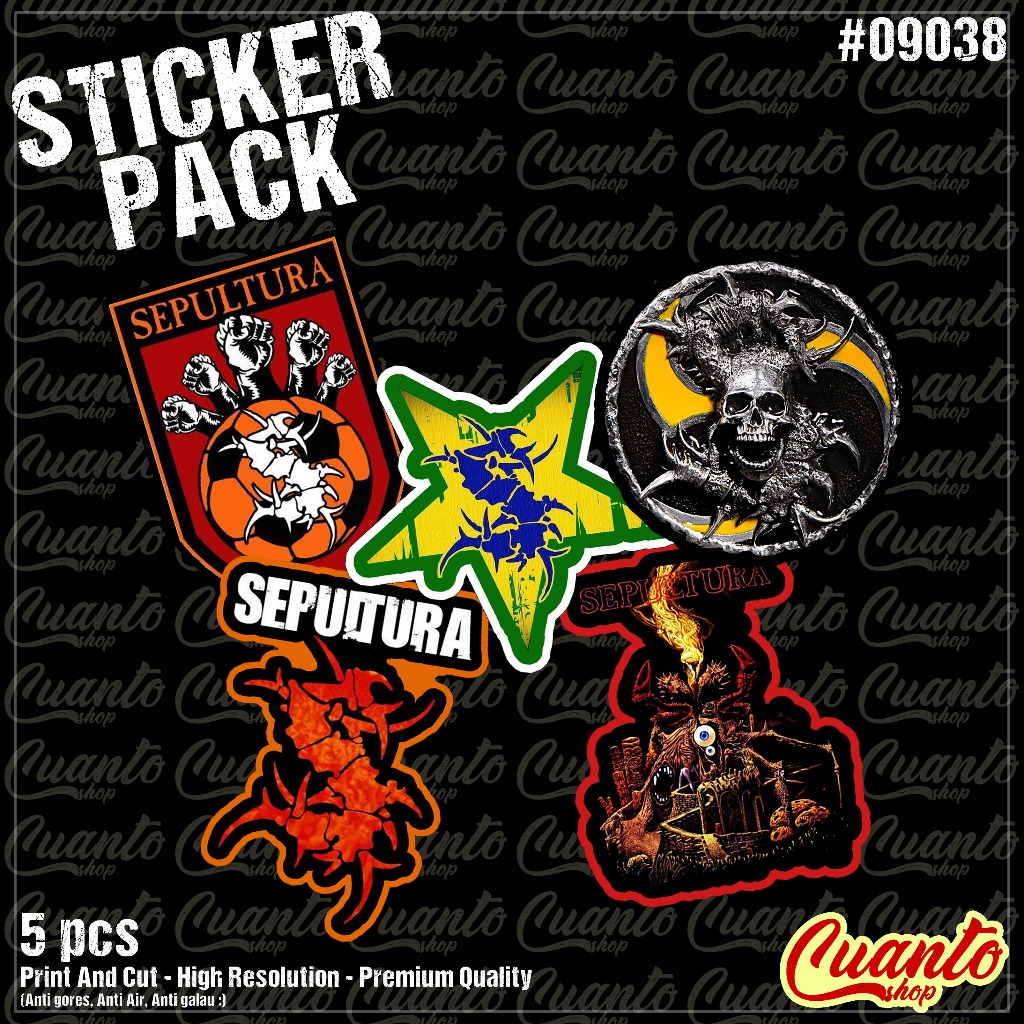 stiker sticker SEPULTURA aesthetic band rock metal stiker anti air stiker helm case hp laptop stiker