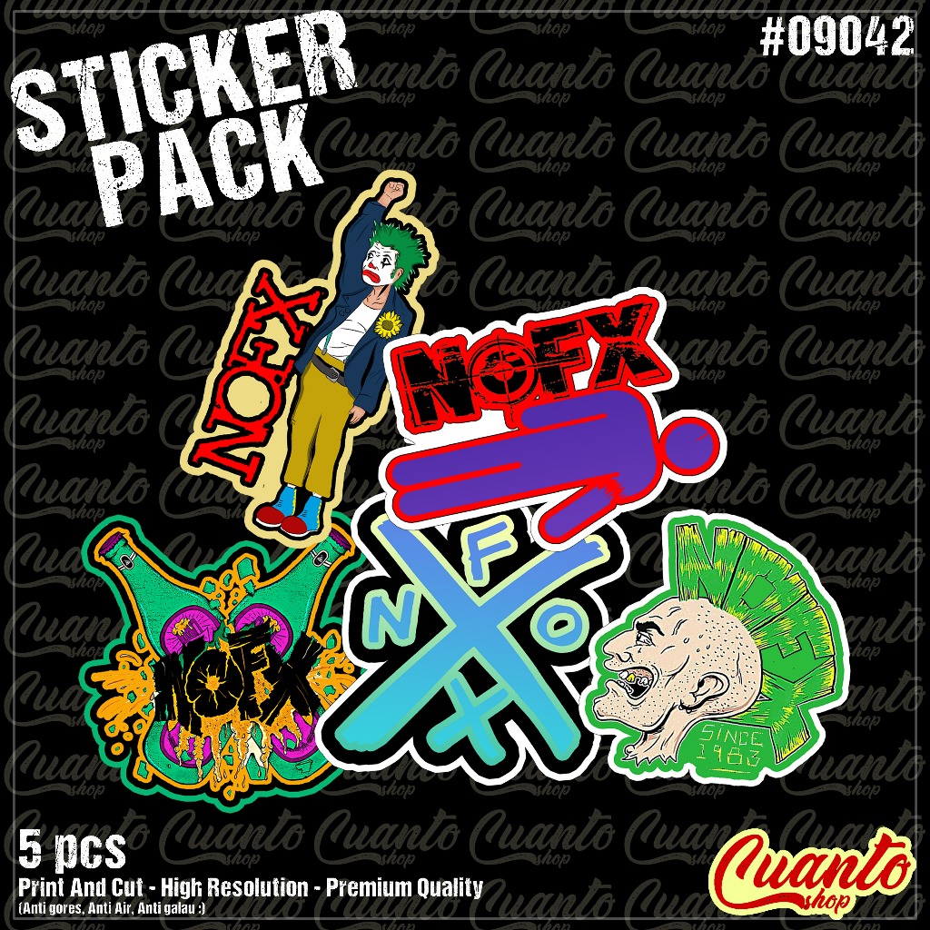 stiker sticker NOFX aesthetic band rock metal stiker anti air stiker helm case hp laptop stiker stic