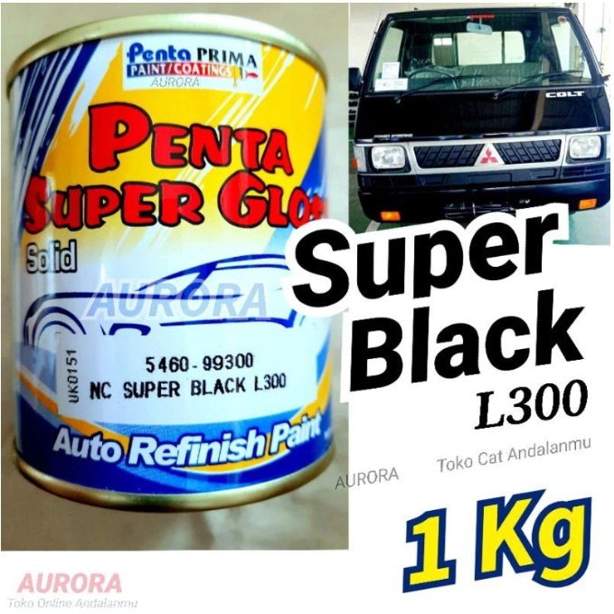 Cat Super Black L300 Penta Super Gloss Hitam Solid 1kg | sepeda motor mobil duco duko diko kompresor