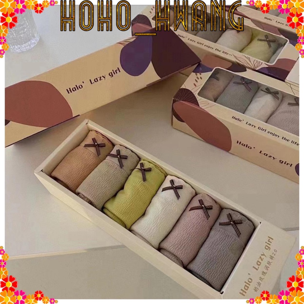 Hot Sale.. HOHO_HWANG (C-324）Celana dalam Wanita 6 In 1 Lazy Girl Premium Antibakteri CD Cewek Dekor