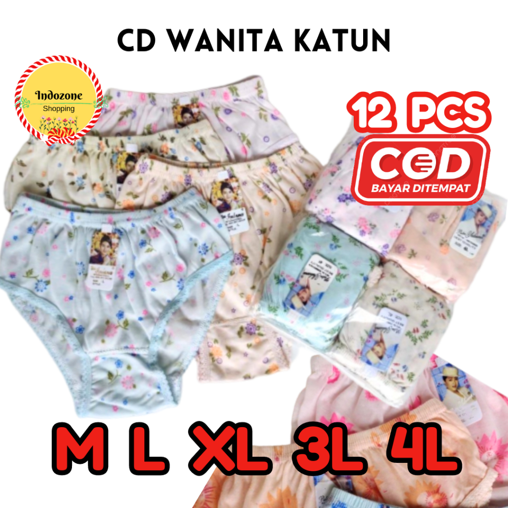 6 PCS CD CELANA DALAM WANITA MOTIF BUNGA  CANTIK KATUN