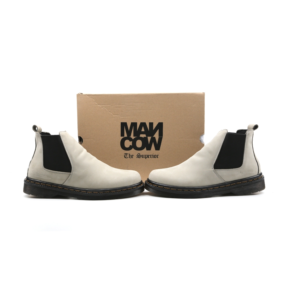 Mancow Chelsea Boots Crazy Horse Broken White Sepatu Formal Pria Wanita Original Kulit Asli