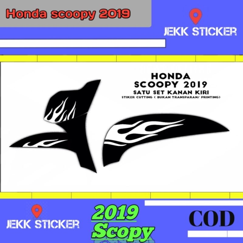 CUTTING STIKER STRIPING HONDA SCOOPY 2019 DESIGN API HOT WHEELS