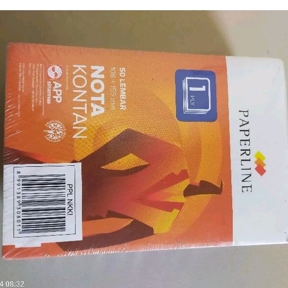 

nota kontan 1 ply paperline gelatik 50 lembar ukuran 108x155mm 1 pak