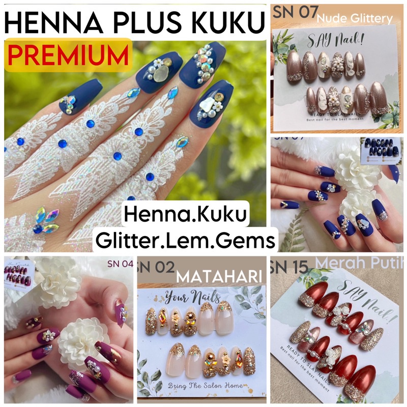HARGA GROSIR HENNA PLUS KUKU / HENNA INSTAN/ HENNA WEDDING /GRATIS GEMS GLITTER/ HENNA MEWAH / HENNA