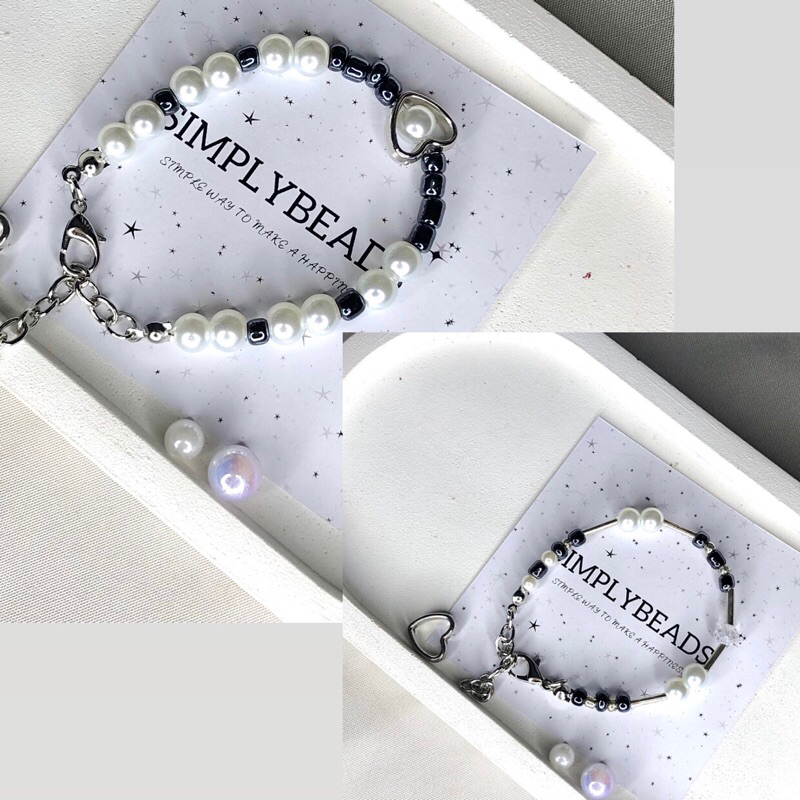 gelang manik | gelang manik etnik biru dongker metalik