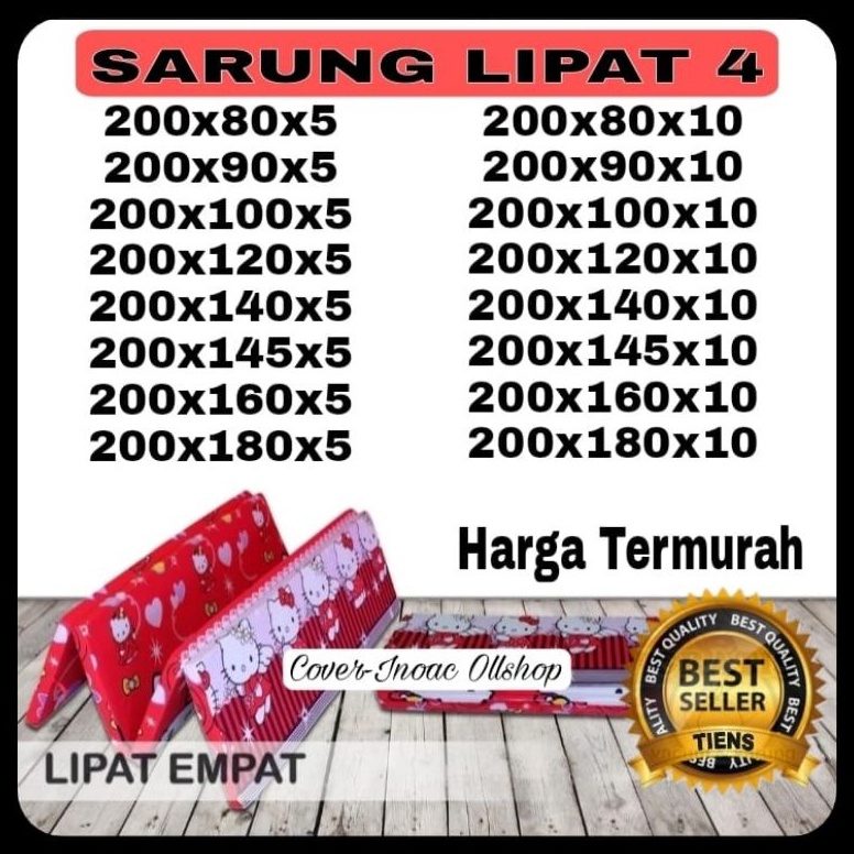 Terpercaya.. Kasur Lipat 4/ kasur lipat 4 Inoac Resleting Tbl 5,10cm/Sprei Resleting
