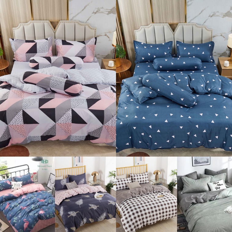 Tren Terbaru.. WEMARRY Sprei Katun Set Bedcover TANPA BUSA SPREI Bedcover 180X200 160X200 120X200