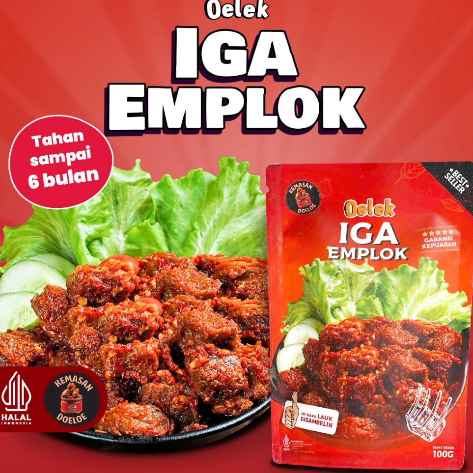 

CWJL6795 Ready Stok Iga Emplok Oelek (100gr) / Iga Mercon / Iga Sambal / Oseng Iga
