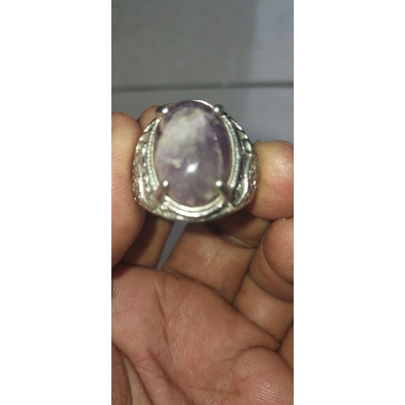 batu kecubung ungu serat kapas