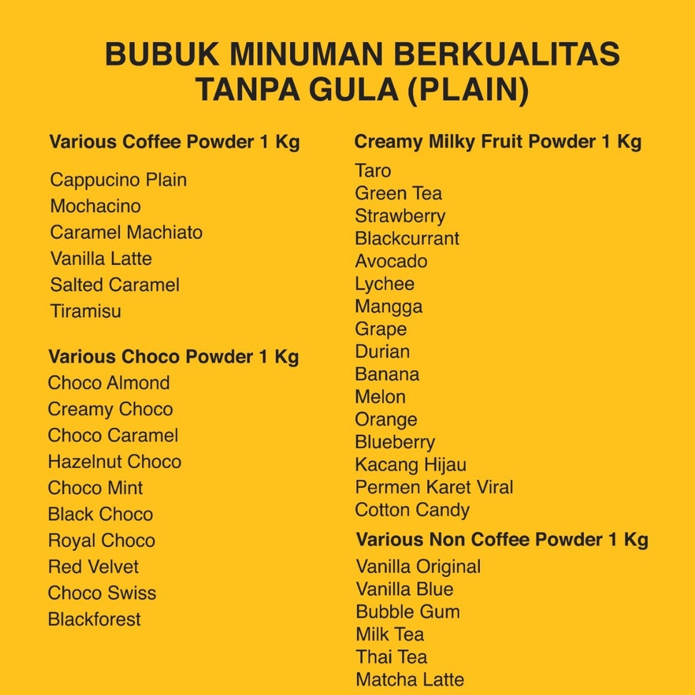 

Q087HG81 Grosir Serbuk Minuman Aneka Rasa Bubuk Minuman Kekinian Harga Grosir Bubuk Minuman Aneka Rasa Premium Powder Drink JPS 1Kg Bubuk Minuman Terbaik f9cdt