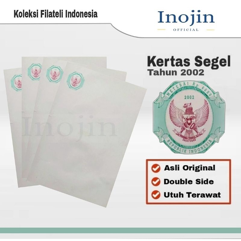 

✨12.12✨ Kertas Segel Tahun 2002 Double Side Asli Original 