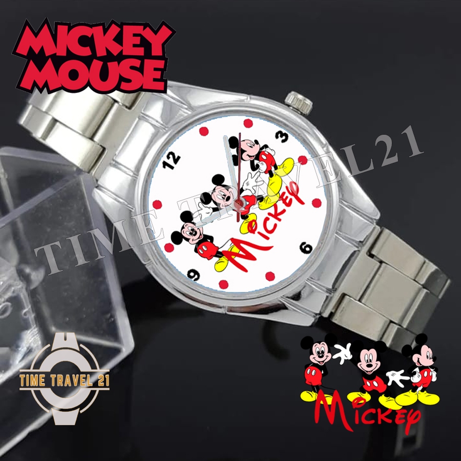 Jam Tangan Cewek Rantai Elegan Murah Karakter Mickey Mouse Terbaru MK01