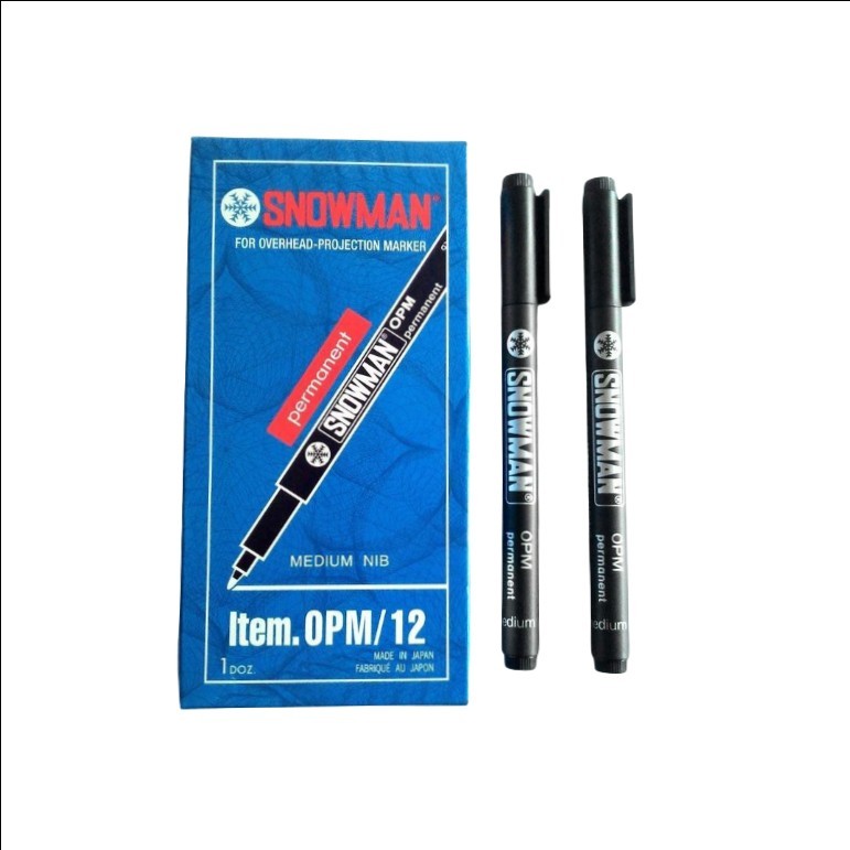 

Spidol Snowman OHP Permanent OPM Marker 1.0mm / Spidol Permanen Medium