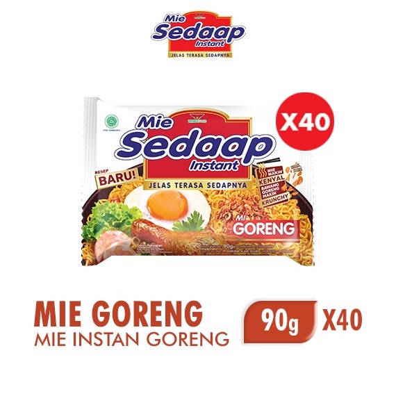 

SWVY7670 STOK SIAP 【COD Sedaap Mie Instan Goreng Bag 90 gr x40