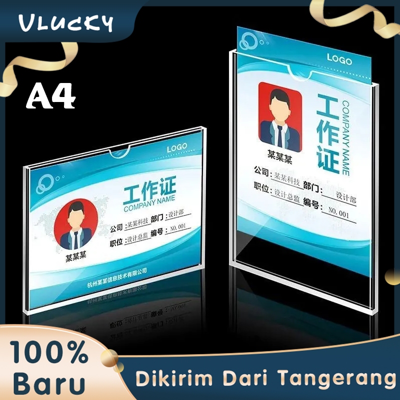 

A4 Akrilik Signage Brosur Holder Dinding Poster Pocket Frame Horizontal/Vertical