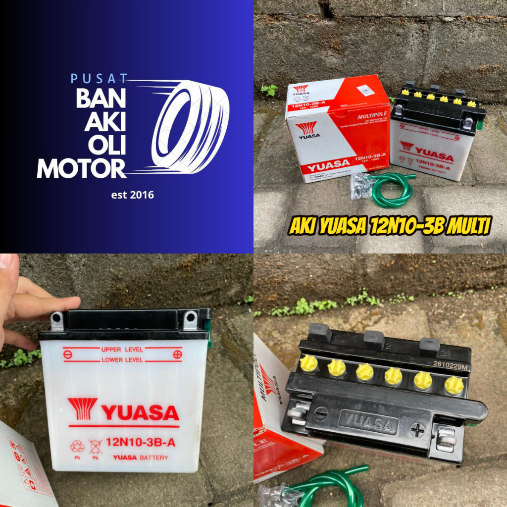 AKI YUASA 12N10-3B-A // AKI YUASA 12N10-3B A MULTI  VESPA RODA TIGA BINTER MERCY SETRUM