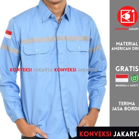 XPGY9236 ORIGINAL% Baju Wearpack Kemeja Safety K3 Proyek Tambang Lengan Panjang - Pakaian Seragam We