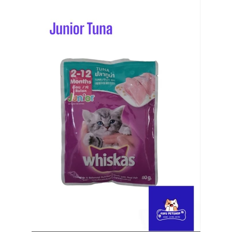 WHISKAS MAKANAN BASAH KUCING JUNIOR 2-12 BULAN / WHISKAS JUNIOR TUNA