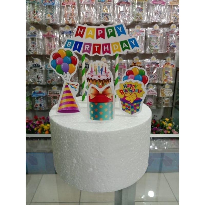 TOPPER STIK KERTAS HAPPY BIRTHDAY