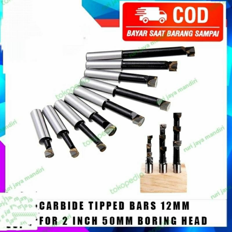 carbide bar holder boring head 12mm set 9pcs untuk kepala boring head