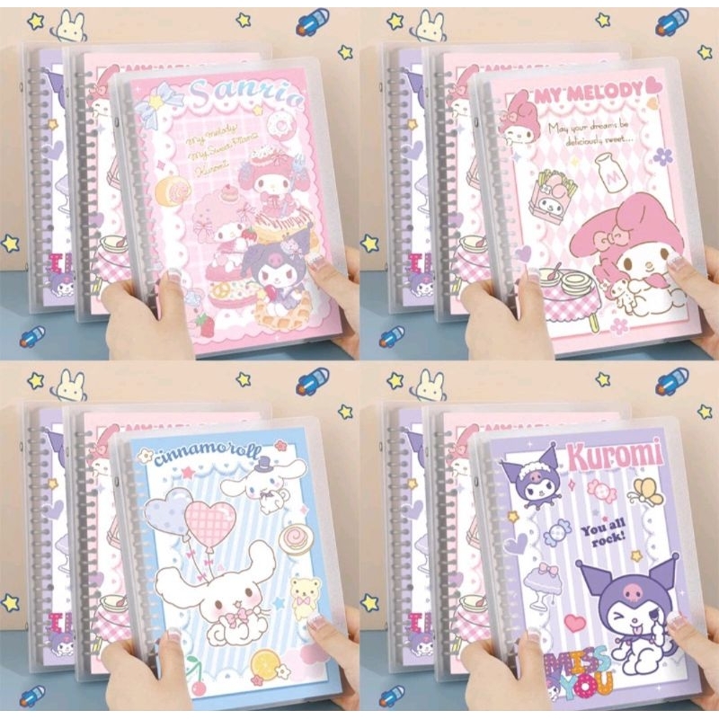 

Binder Ring Buku Tulis Binder/Note Book Lucuu Buku Catatan Anak-Anak Sanrioo