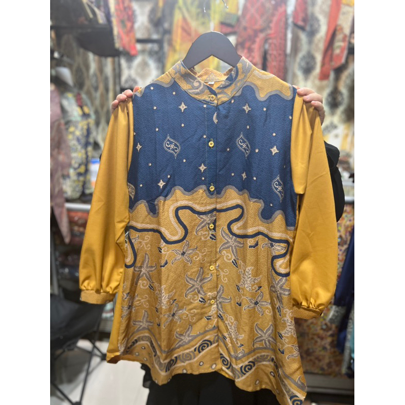 blouse batik kombinasi toyobo