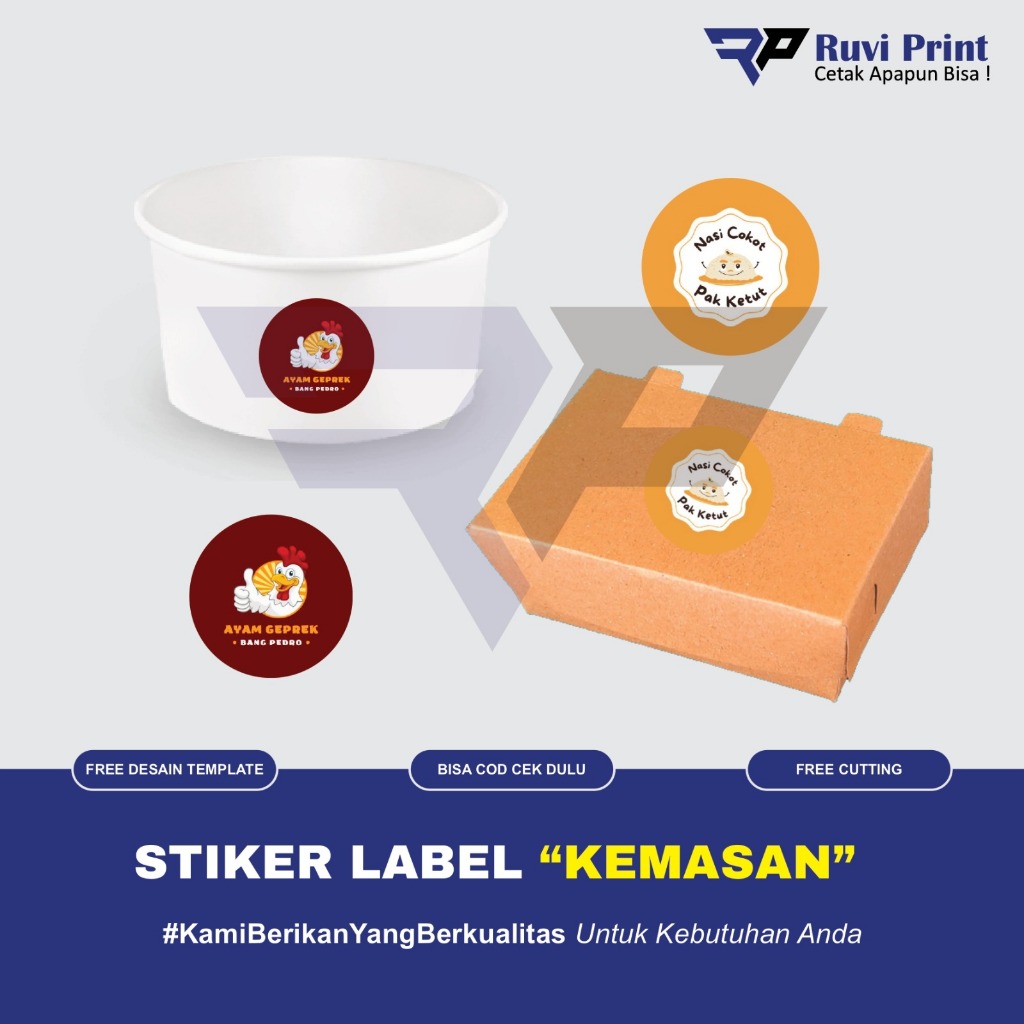 

STIKER STICKER LABEL BULAT MAKANAN MINUMAN PRODUK LABEL CUSTOM LINGKARAN SNACK CEMILAN ES