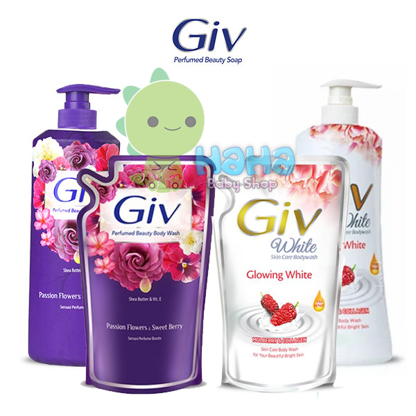 Giv White Sabun Mandi Cair Pouch 800 ml / 550ml Botol Pump