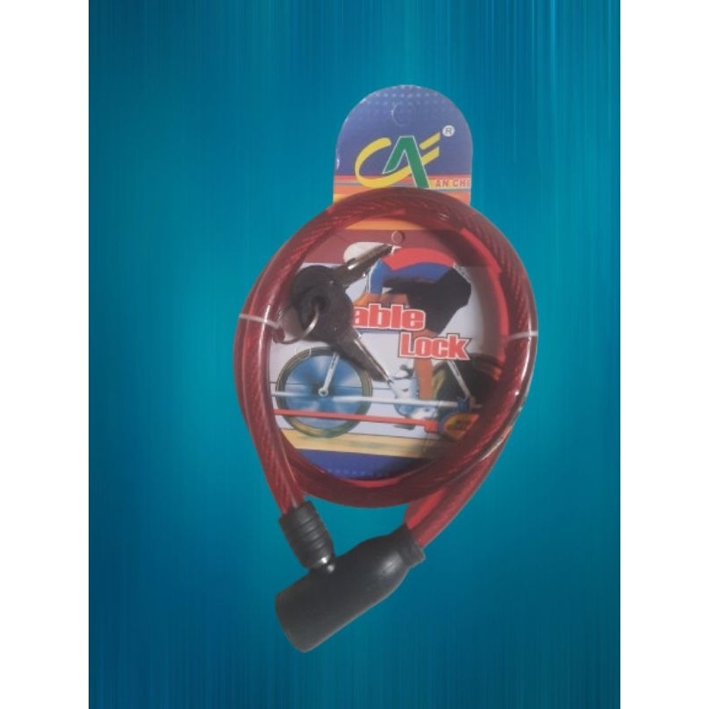 KUNCI GEMBOK SEPEDA MOTOR PAGAR CABLE LOCK BAN MOBIL ANTI MALING KAWAT BAJA SELING