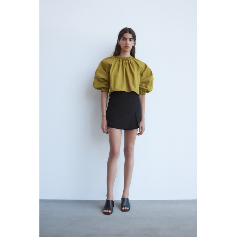 Zara Cropped Poplin Top