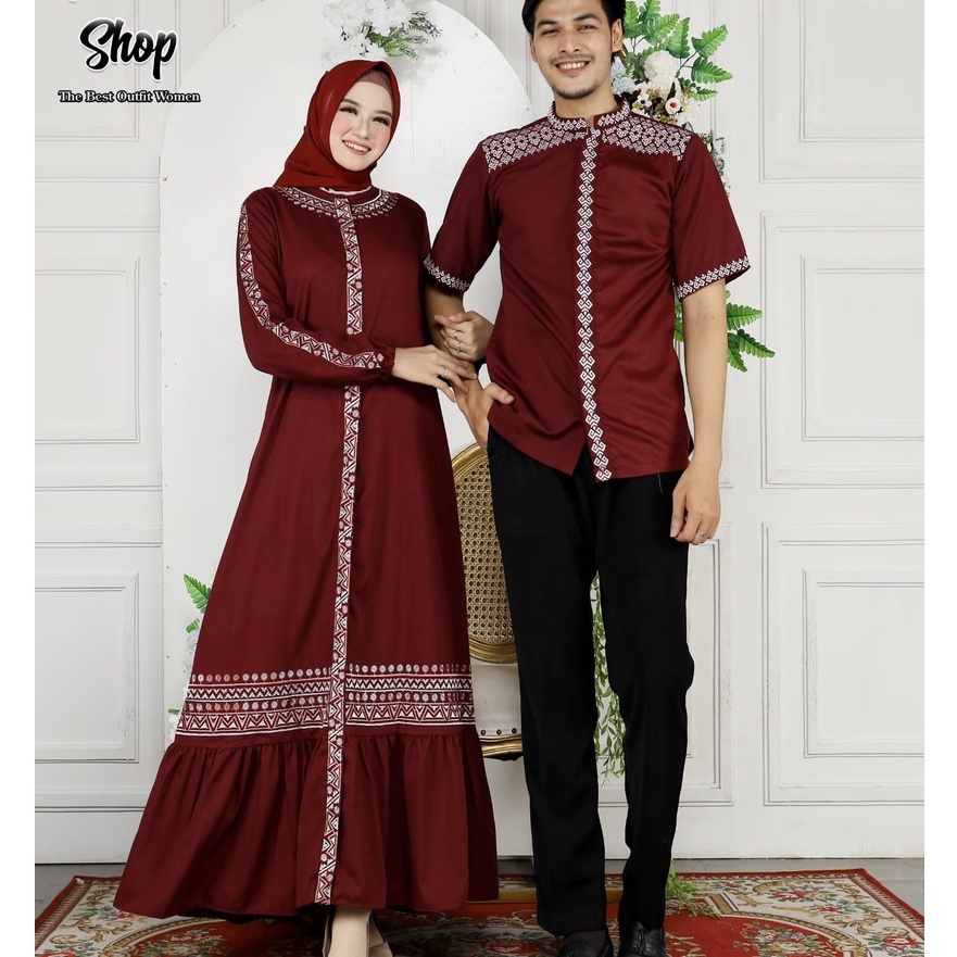 Baru Gamis Couple Raradisa Pasangan Terbaru Kekiniian//Gamis Couple Toyobo Bordir Mix Payed Swarowsk