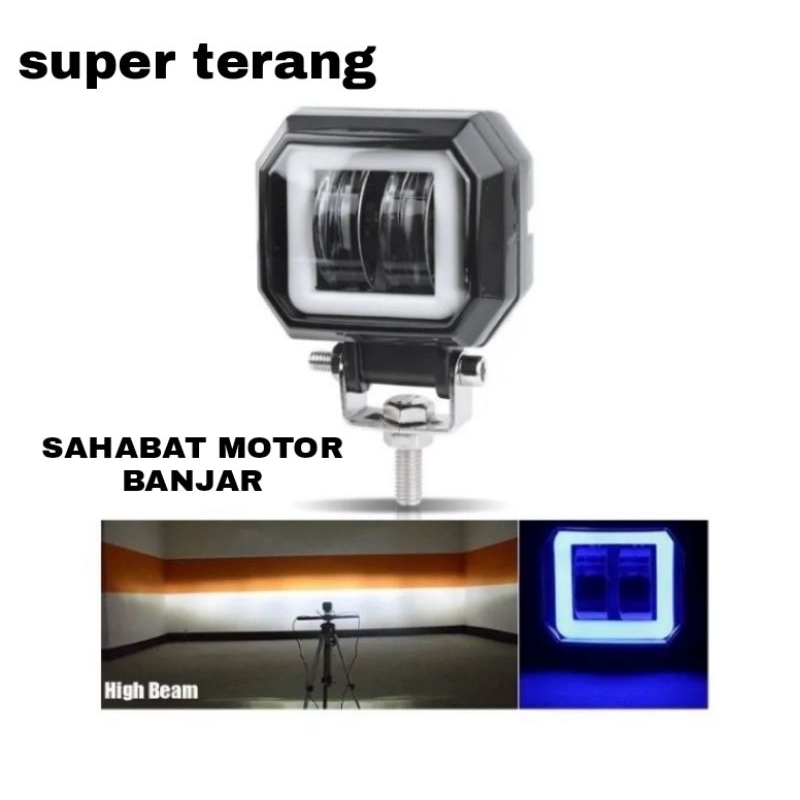 PROMO DAYMAKER LAMPU TEMBAK DAYMAKER 2LENSA BULAT KOTAK WATERPROOF UNIVERSAL MOTOR MOBIL