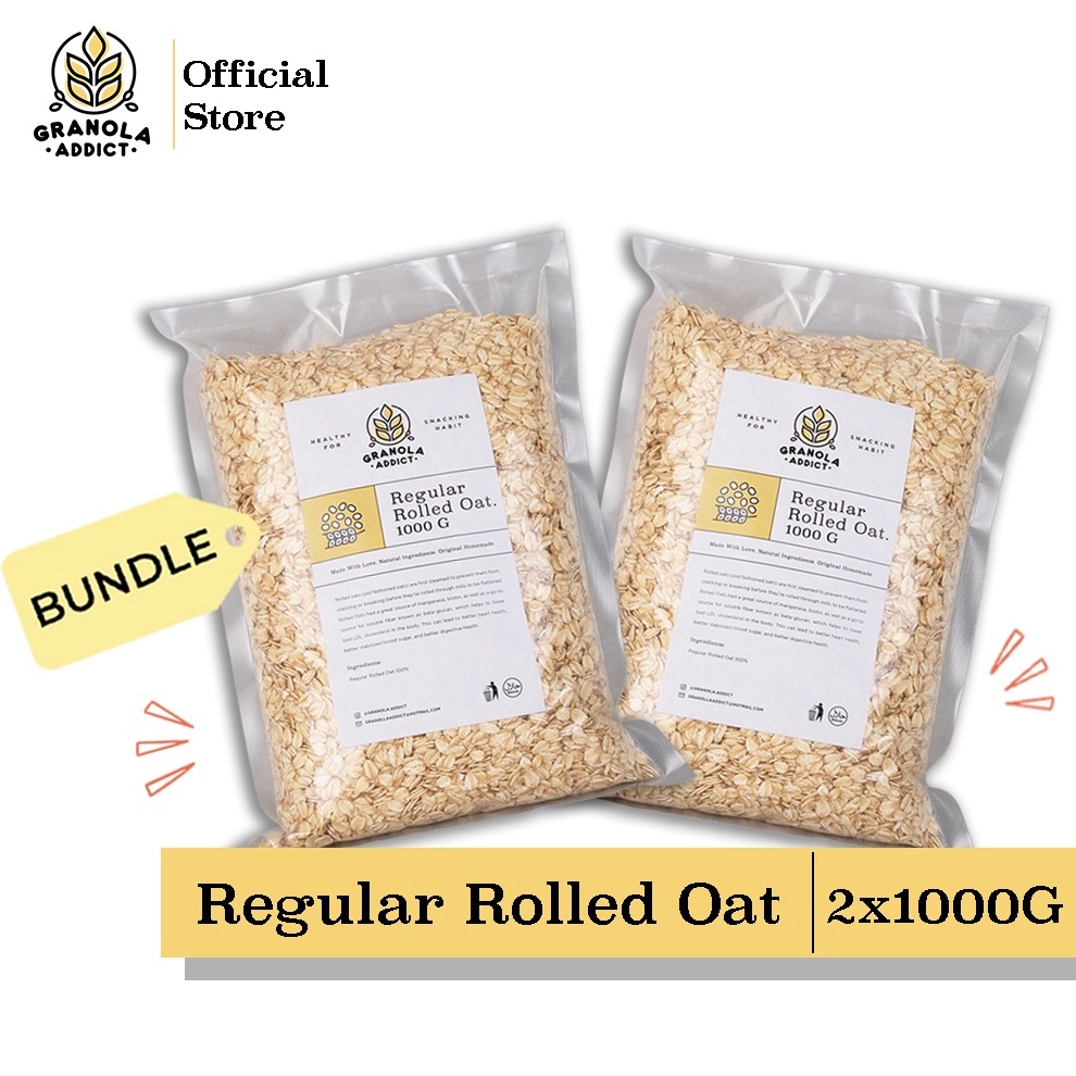 

✨12.12✨ Granola Addict - PAKET ISI 2 Rolled Oat / Gandum Utuh / Gandum Kasar 1KG !