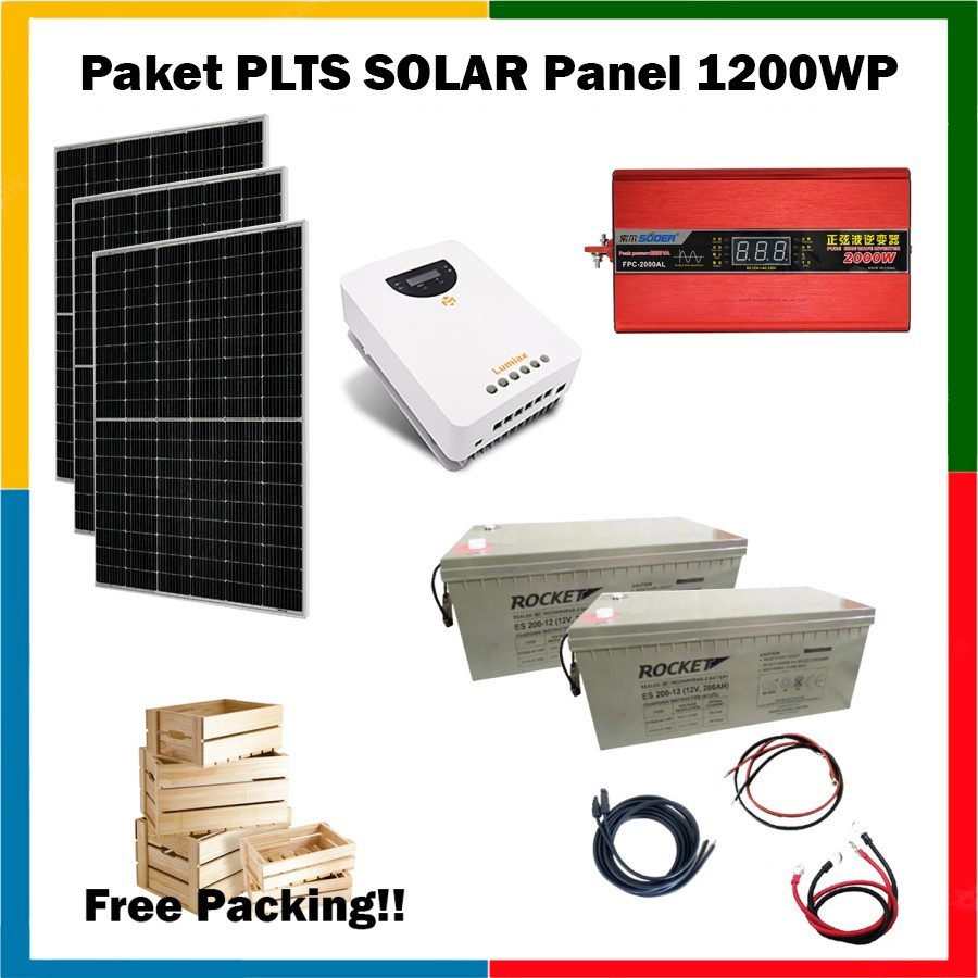 Paket PLTS Solar Panel 1200WP OFF Grid UPS
