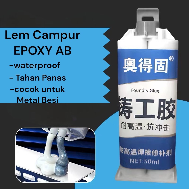 Lem AB Epoxy Kuat Metal Casting Glue Lem Besi Super Kuat Anti Bocor