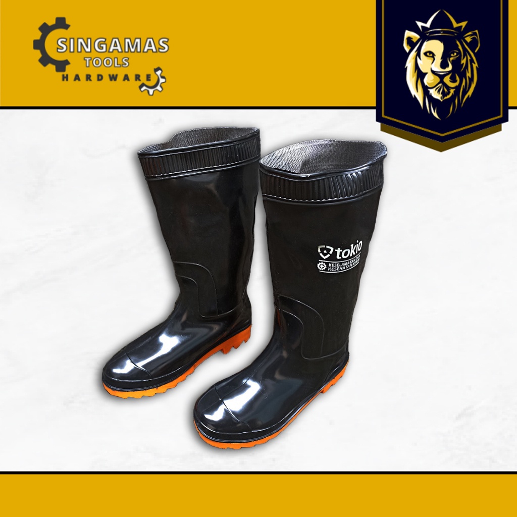 Grosiran Murah TOKIO Sepatu Safety Boot Hitam Sol Kuning serbuuu 