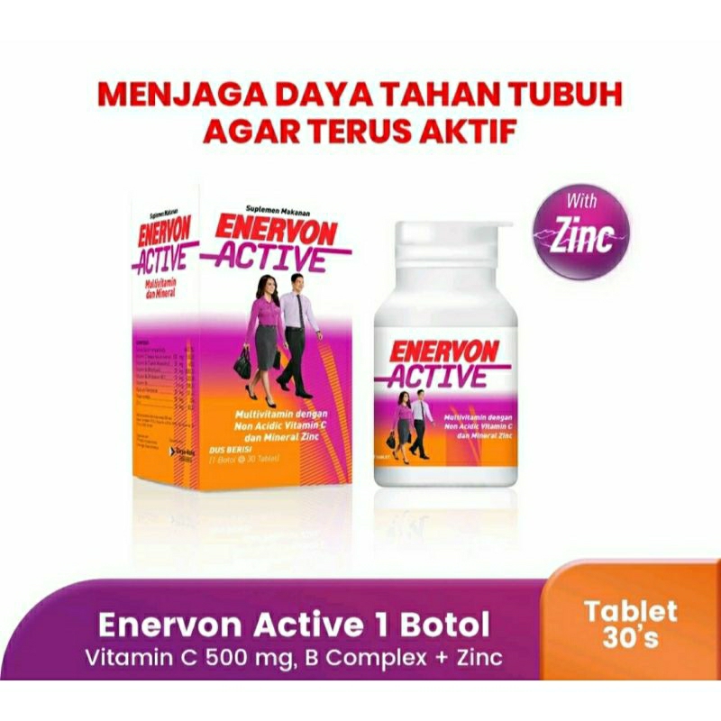 Enervon Active 30s / Enervon C Active/ Botol/  Vitamin C & Zinc