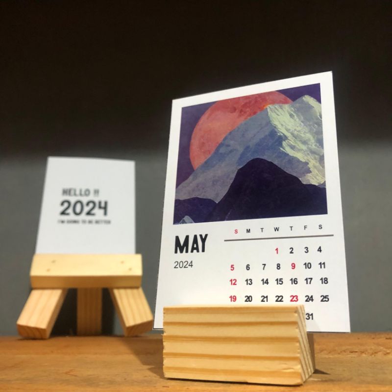 

Mini Callender 2024 - Kalender Mini Aestetik langit - kalender meja dudukan/standing/holder akrilik