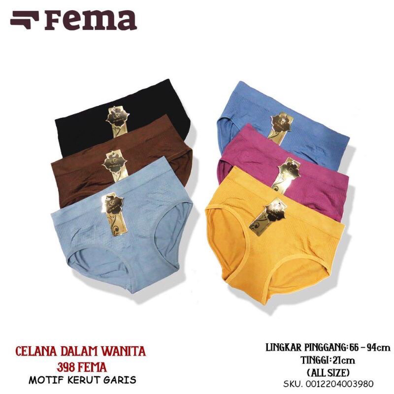 12Pcs CD Celana Dalam Rajut Wanita Semi Korset398 396 FEMA