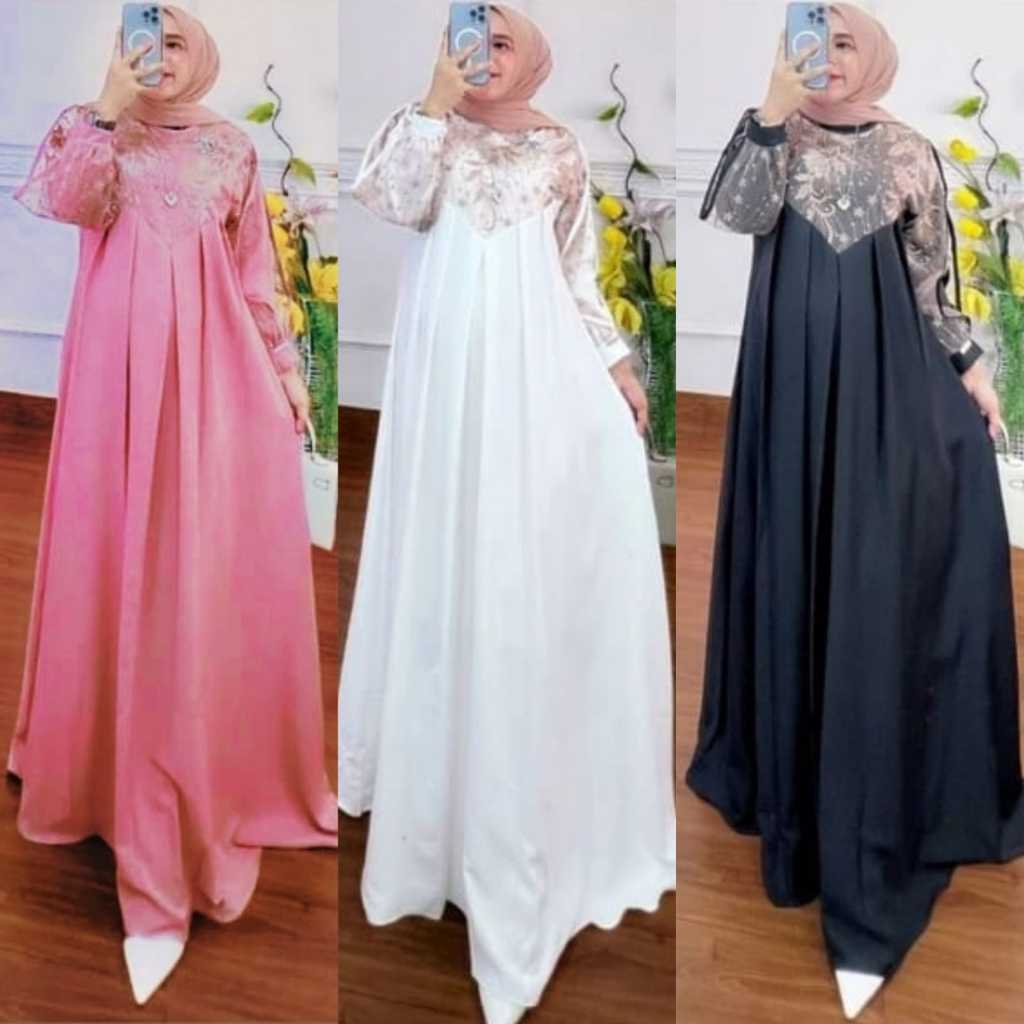 Sila Dress / Ukuran M~L~XL / Gamis Muslim Wanita Barukat Tile Bordel /Gamis Dress Barukat Pesta Kond