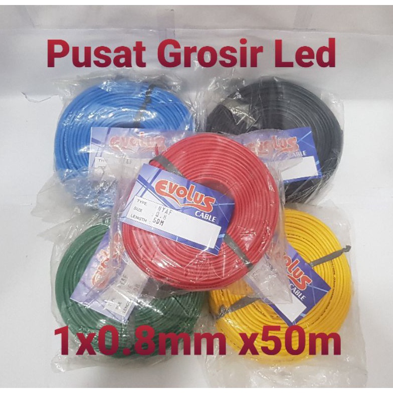 Murah.. Kabel Nyaf 0,8mm panjang 50 Meter - Kabel Tunggal Serabut Q6G