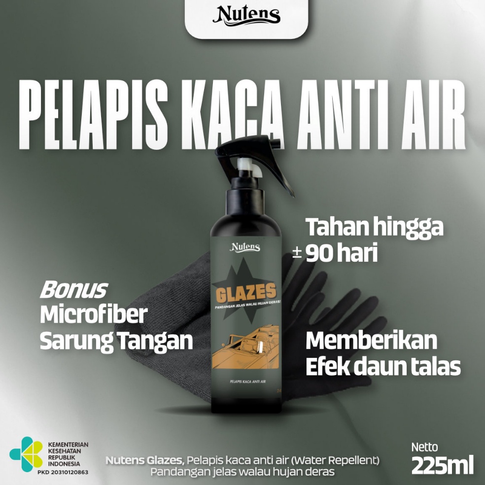REKOMENDASI Nutens Glazes - Pelapis Kaca Anti Air Efek Daun Talas Water Repellent