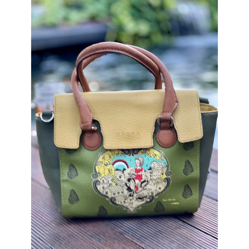 Tas selempang kulit asli Brera Art Fever ukuran kecil