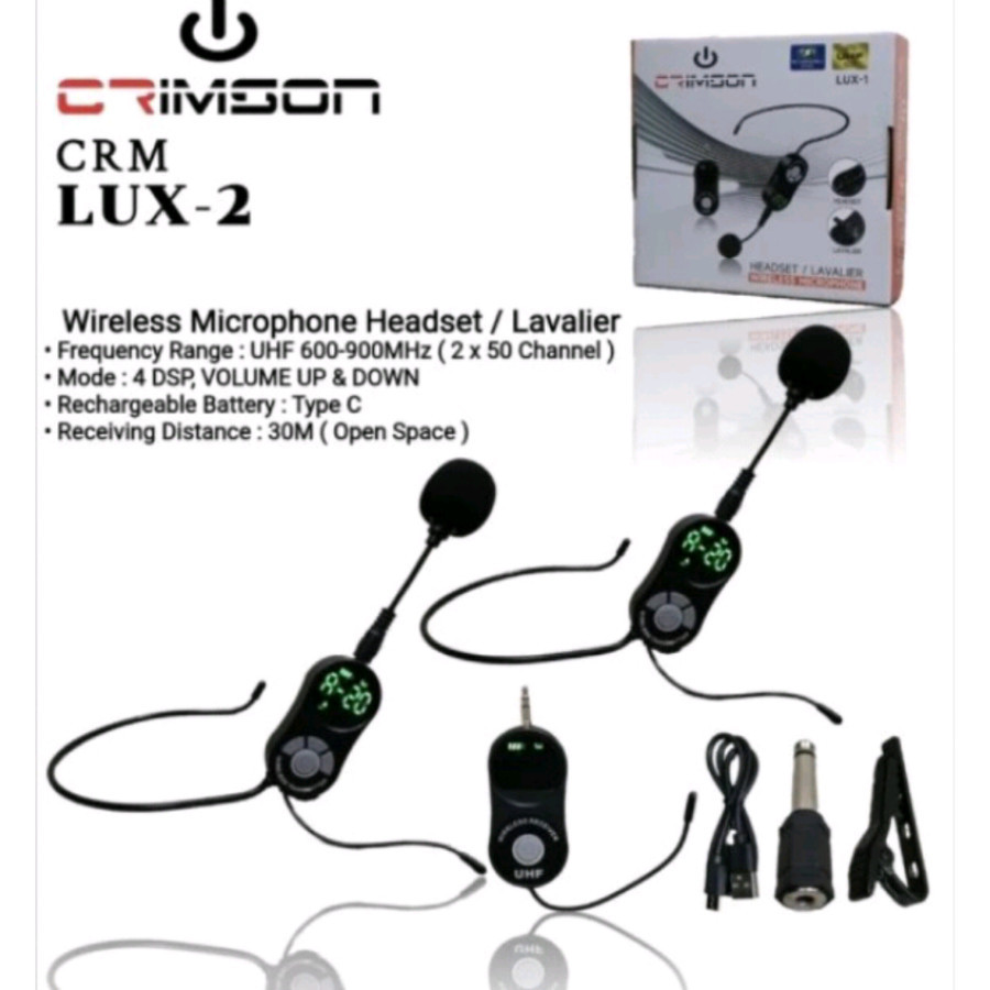 Mic Wireless Headset Bando Crimson LUX 2 LUX2 UHF Imam Senam Original