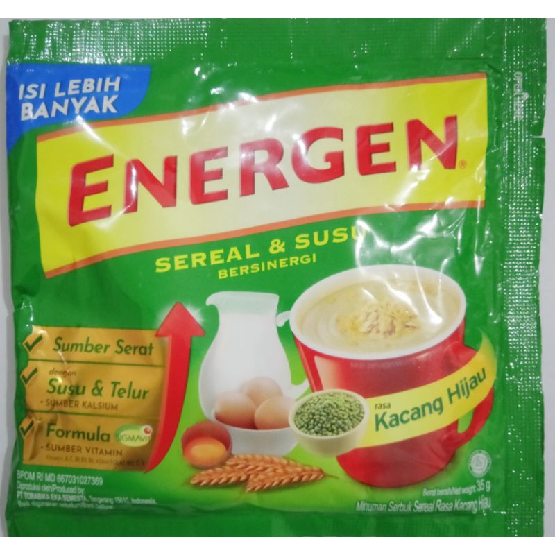 

energen rasa kacang hijau per renceng isi 10 sachet