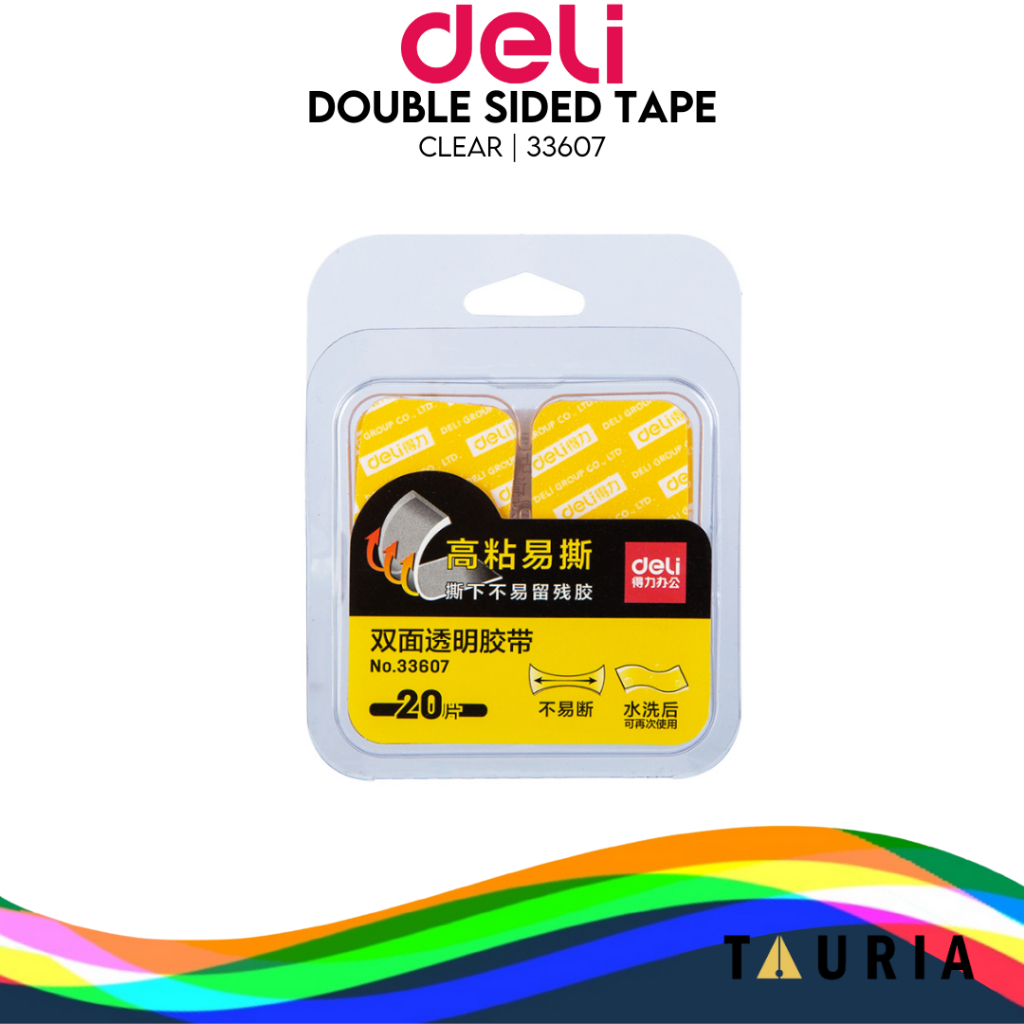 

Deli 33607 sided Transparent Tape Double Tape Bening