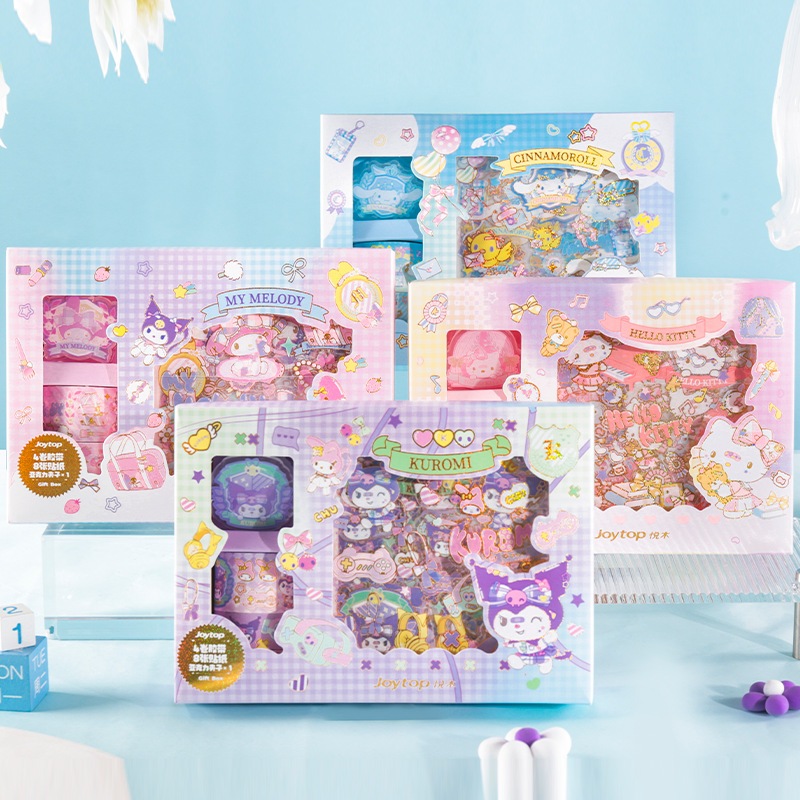 

Joytop Asli Sanrio Hello Kitty Kuromi Cinnamoroll Enam Istana Set Kotak Hadiah Set Siswa Lucu Kartun Kartun Saku Stiker Dekorasi DIY